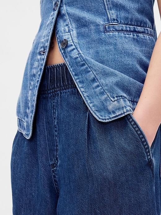 jeans larghi plissettati ultra morbidi a vita media