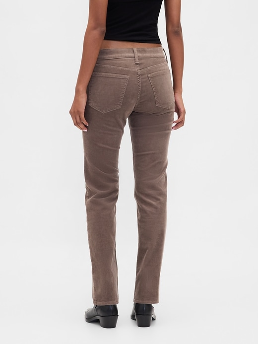 pantaloni dritti slim in velluto a coste a vita bassa anni 90