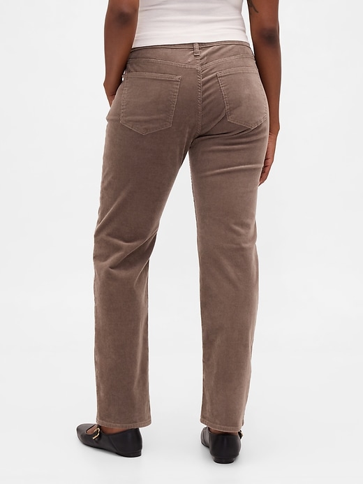 pantaloni dritti slim in velluto a coste a vita bassa anni 90