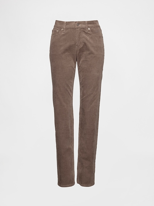 pantaloni dritti slim in velluto a coste a vita bassa anni 90