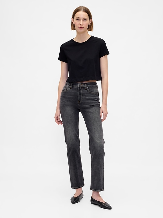 jeans dritti slim a vita alta anni 90