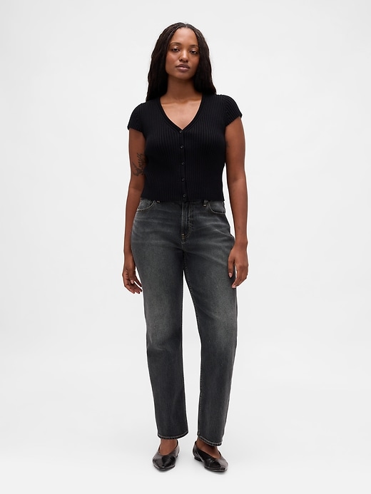 jeans dritti slim a vita alta anni 90