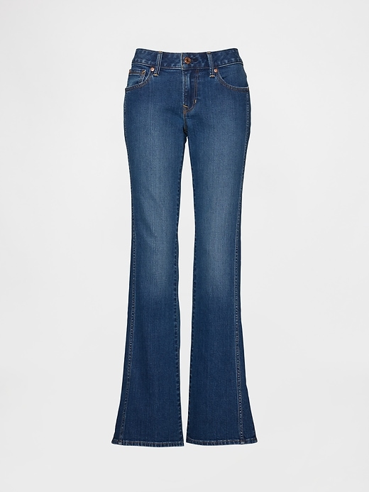 jeans a vita bassa lunghi e attillati con orlo diviso e cuciture