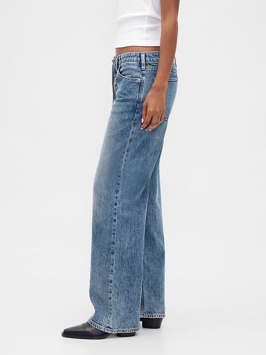 jeans larghi anni 90 con lacci e vita bassa