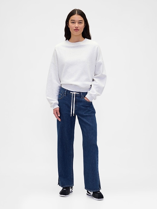 jeans larghi anni 90 con coulisse a vita bassa