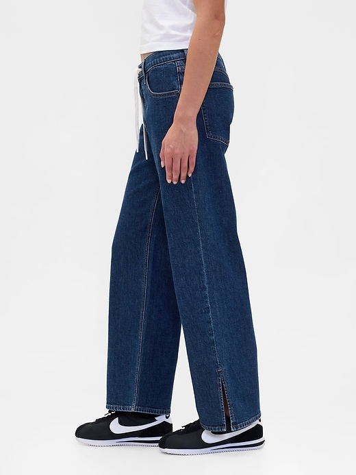 jeans larghi anni 90 con coulisse a vita bassa