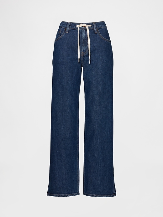 jeans larghi anni 90 con coulisse a vita bassa