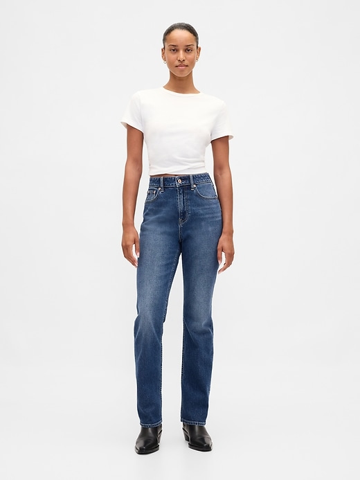 jeans slim dritti a vita alta anni 90