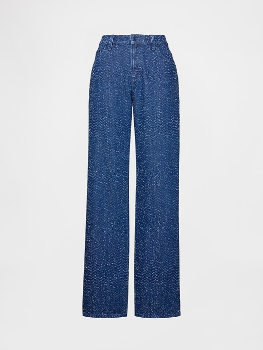 jeans larghi in tweed di denim a vita bassa gapstudio