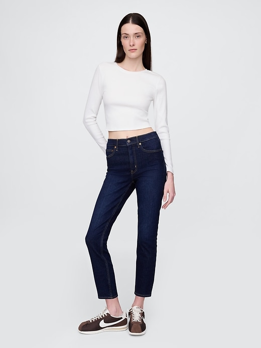 jeans slim vintage a vita alta