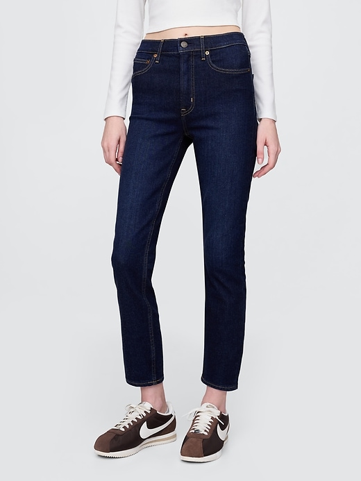 jeans slim vintage a vita alta