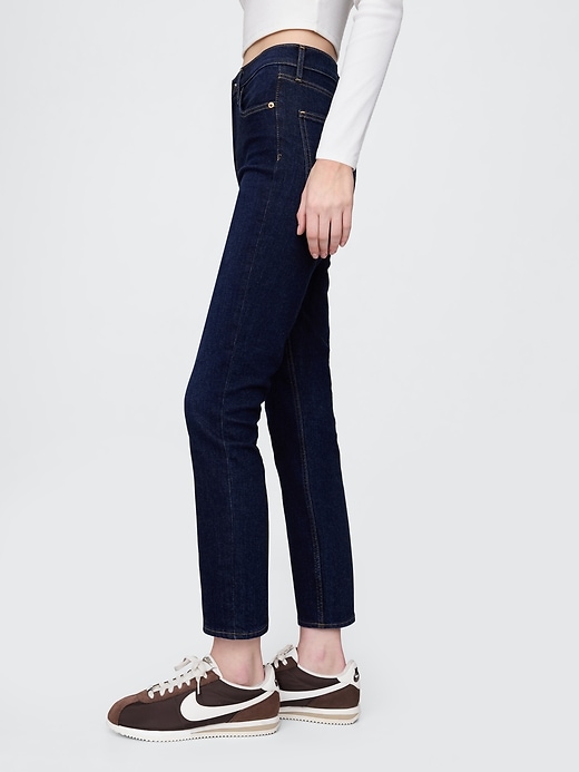 jeans slim vintage a vita alta