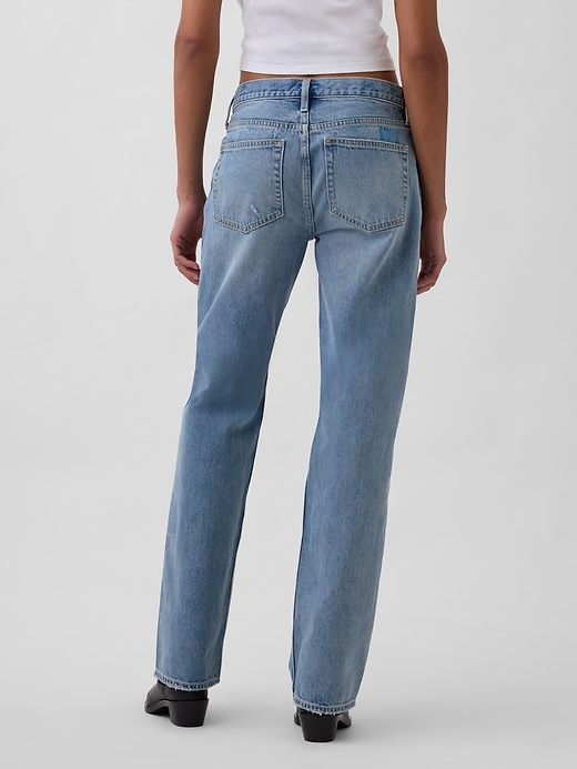 jeans dritti rilassati e rigidi a vita media
