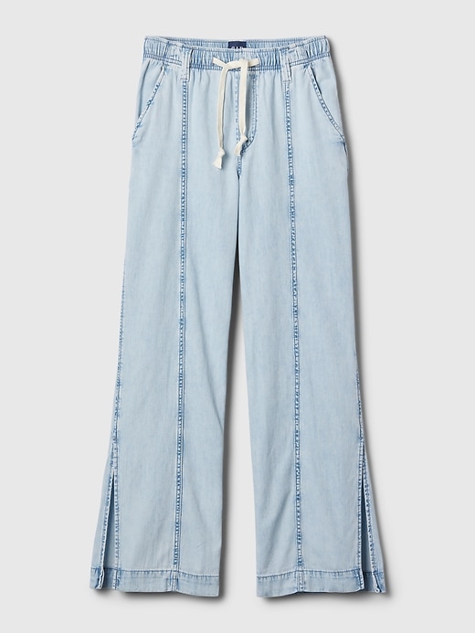 pantaloni a gamba larga in denim