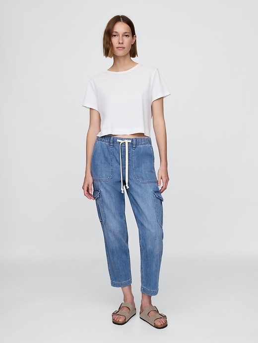 pantaloni cargo in denim
