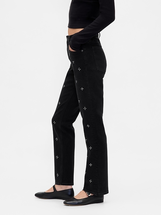 jeans dritti slim a vita alta anni 90
