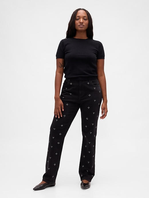 jeans dritti slim a vita alta anni 90