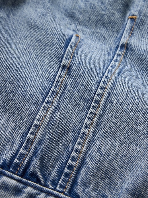 giacca in denim con maniche a botte