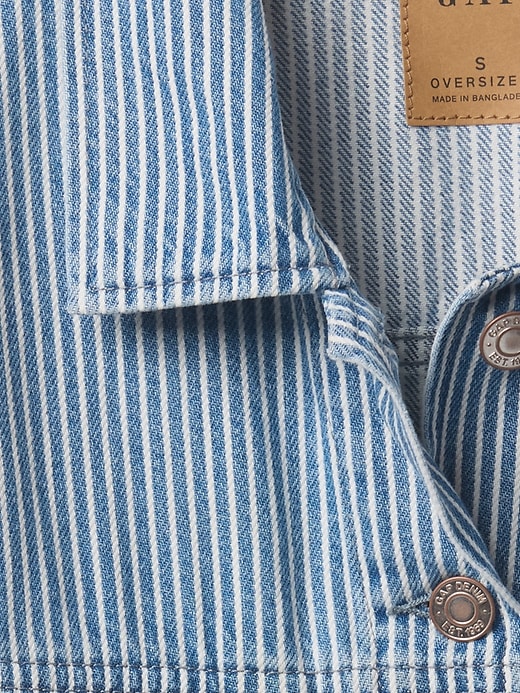 giacca corta con icona a righe in denim ultrasoft