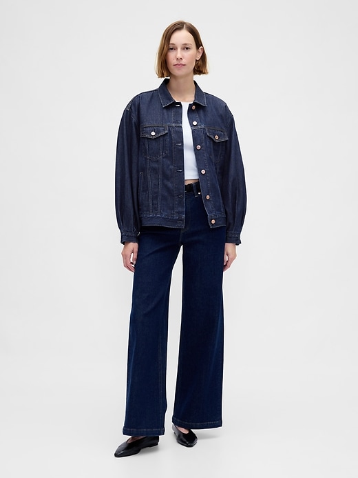 giacca in denim con maniche a palloncino oversize ultrasoft icon