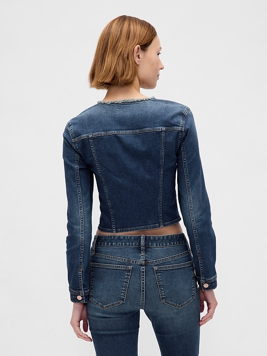 giacca da motociclista in denim