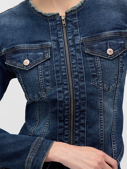 giacca da motociclista in denim