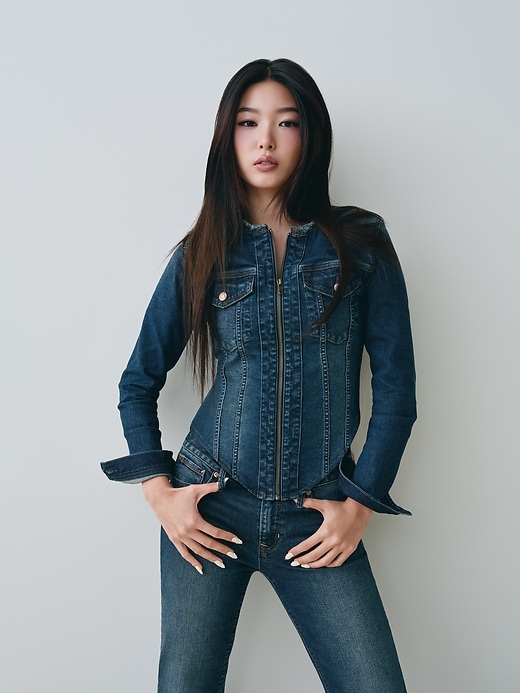 giacca da motociclista in denim