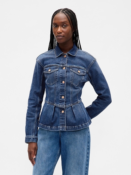 giacca peplo in denim