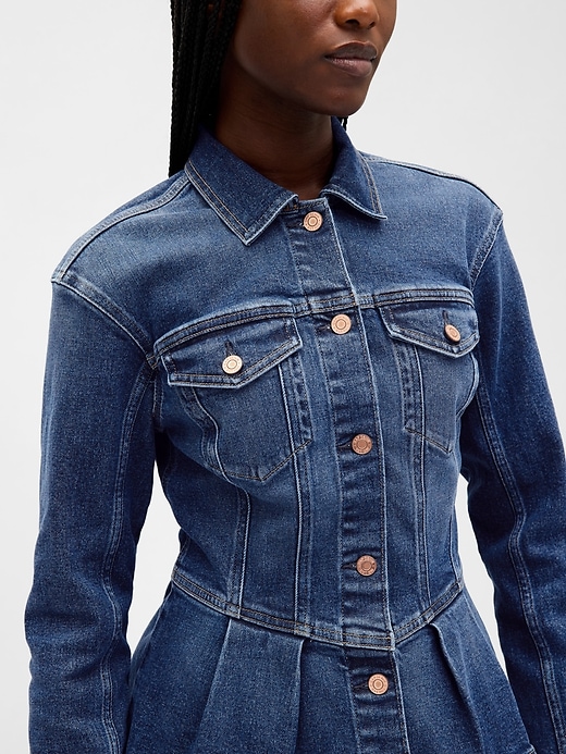 giacca peplo in denim