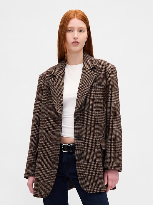 blazer oversize in misto lana