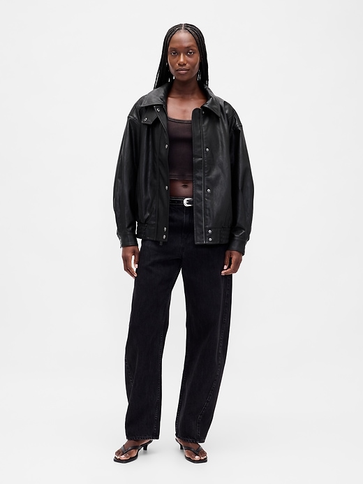 giacca in pelle vegana oversize