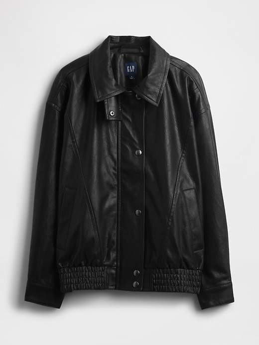 giacca in pelle vegana oversize