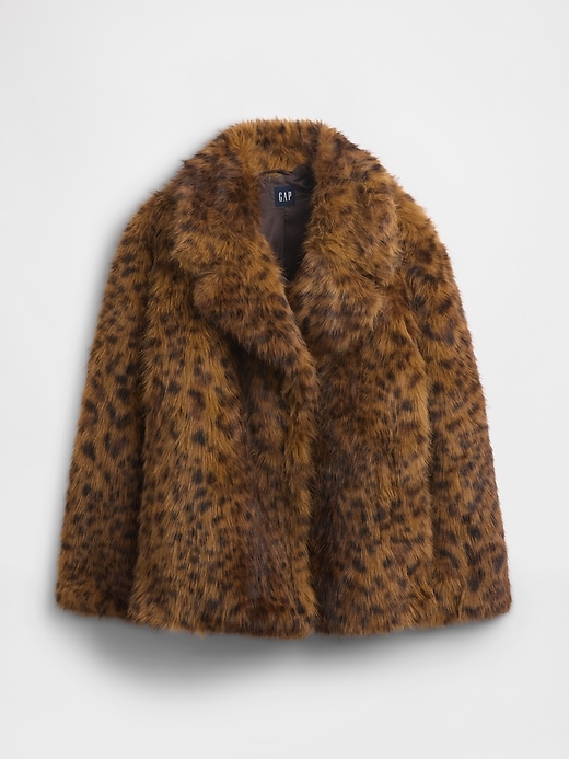 cappotto in pelliccia sintetica leopardata