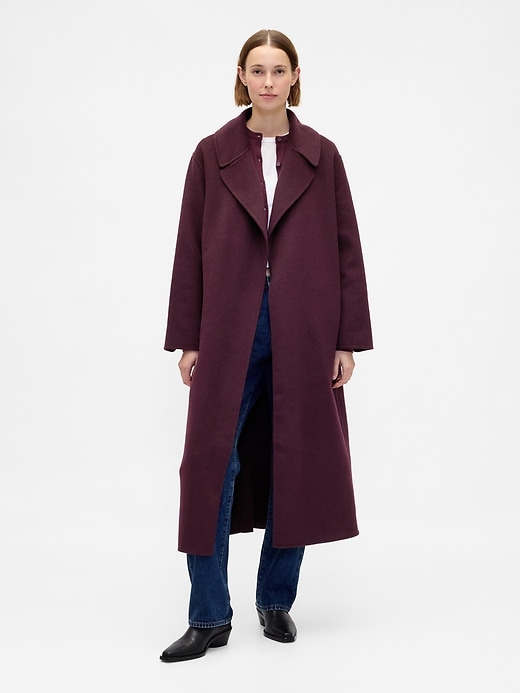 cappotto avvolgente in misto lana