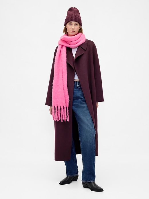 cappotto avvolgente in misto lana