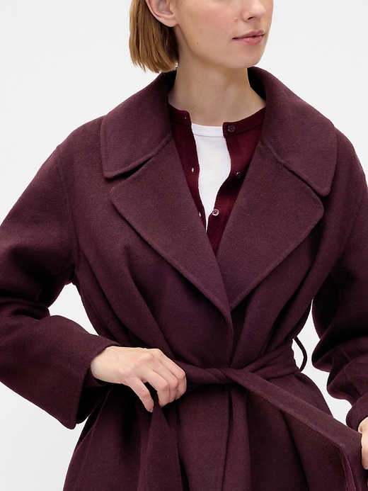 cappotto avvolgente in misto lana