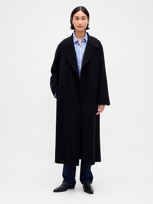 cappotto avvolgente in misto lana