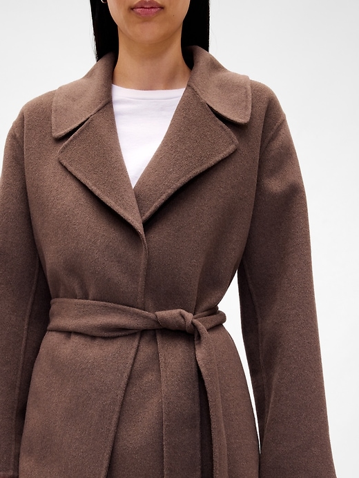 cappotto avvolgente in misto lana