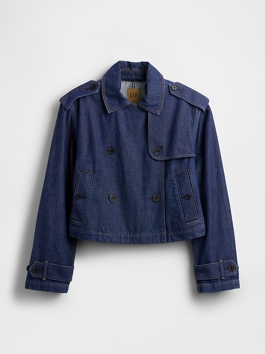 giacca trench corta in denim ultrasoft