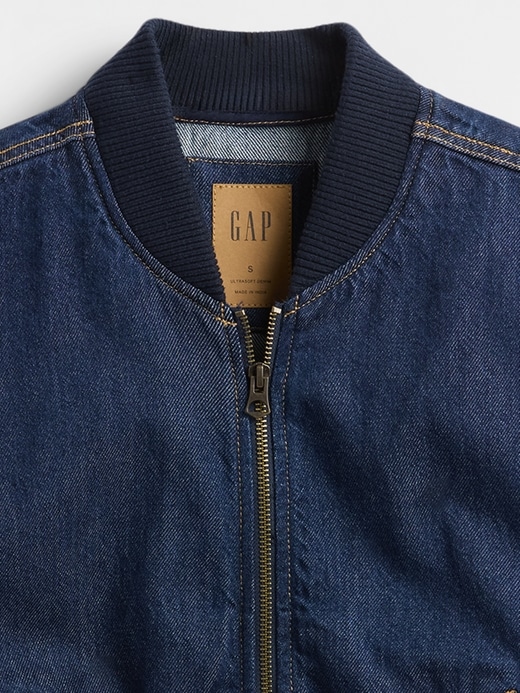 giubbotto bomber in denim ultra morbido