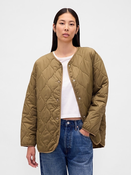 giacca trapuntata oversize leggera riciclata