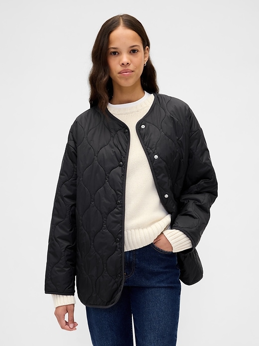 giacca trapuntata oversize leggera riciclata