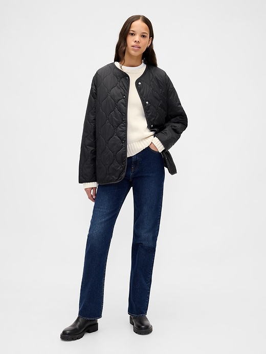 giacca trapuntata oversize leggera riciclata