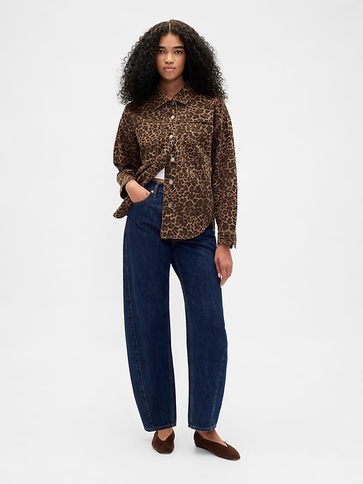 giacca in denim leopardato ultrasoft