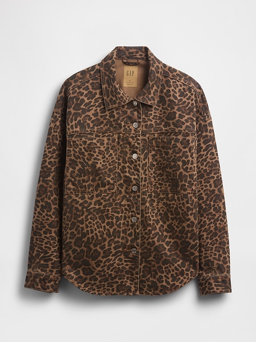 giacca in denim leopardato ultrasoft
