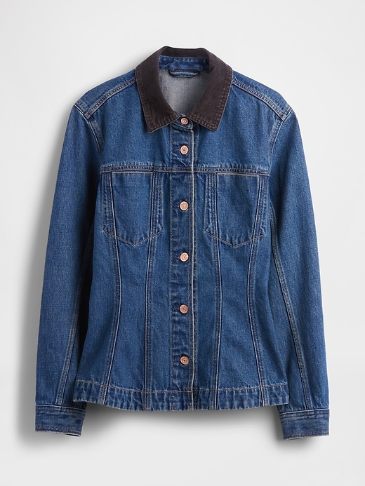 giacca lunga in denim aderente
