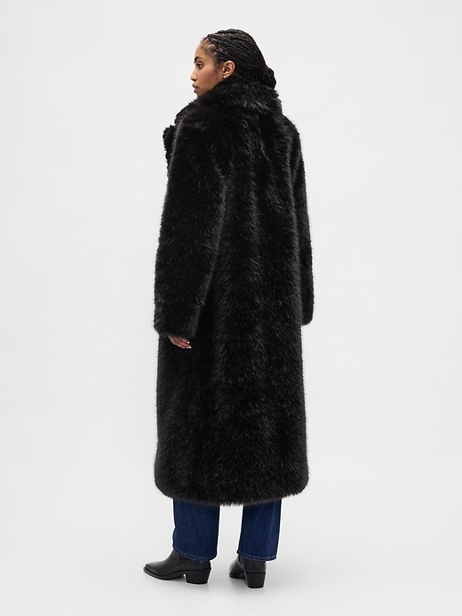 cappotto lungo in pelliccia sintetica