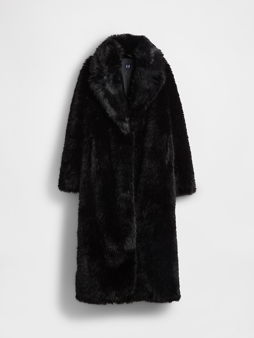 cappotto lungo in pelliccia sintetica