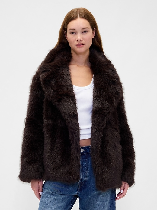 cappotto in pelliccia sintetica