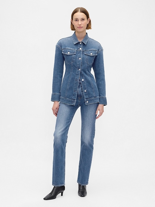 giacca in denim lunga sagomata